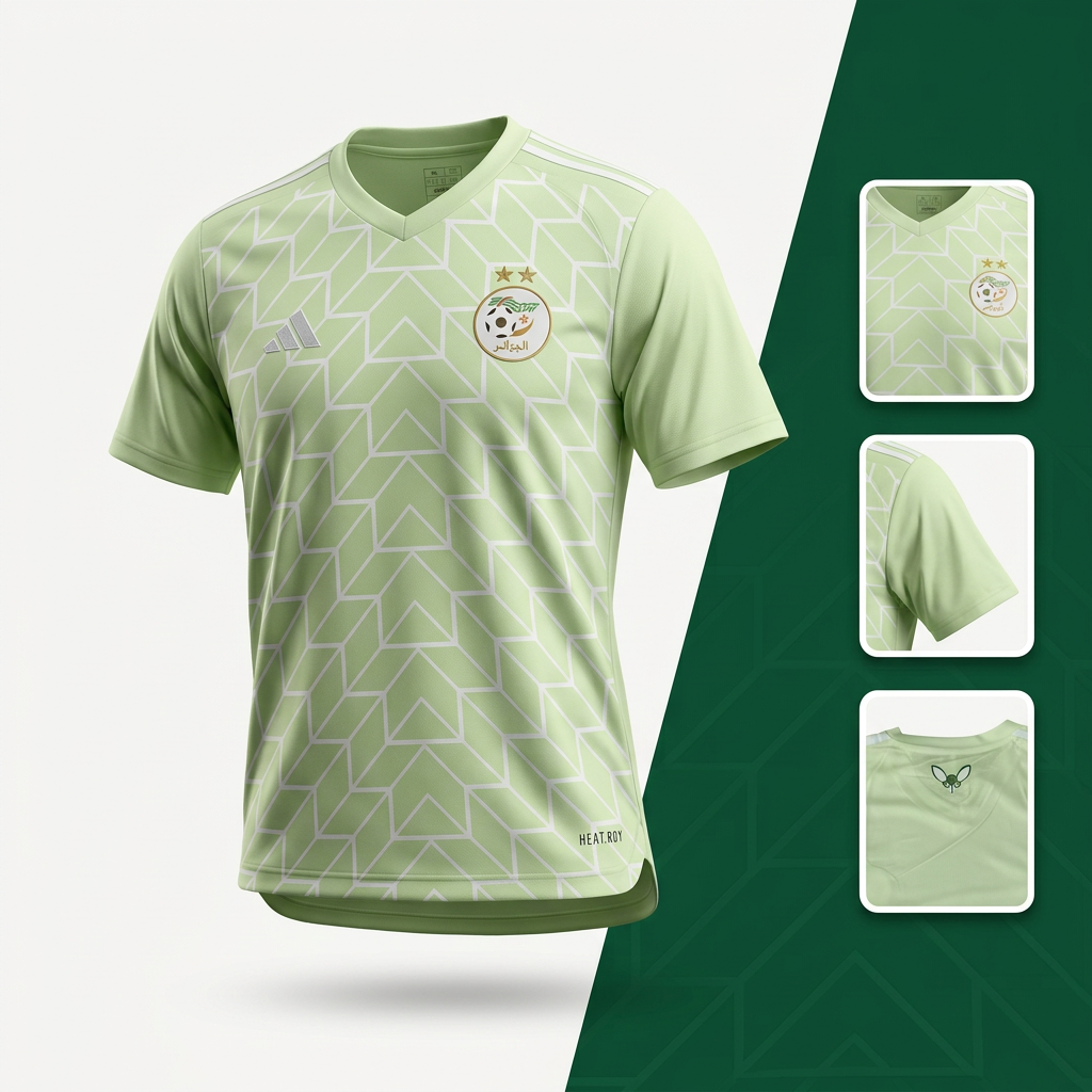 Maillot Algerie Vert Pistache - 2025/2026