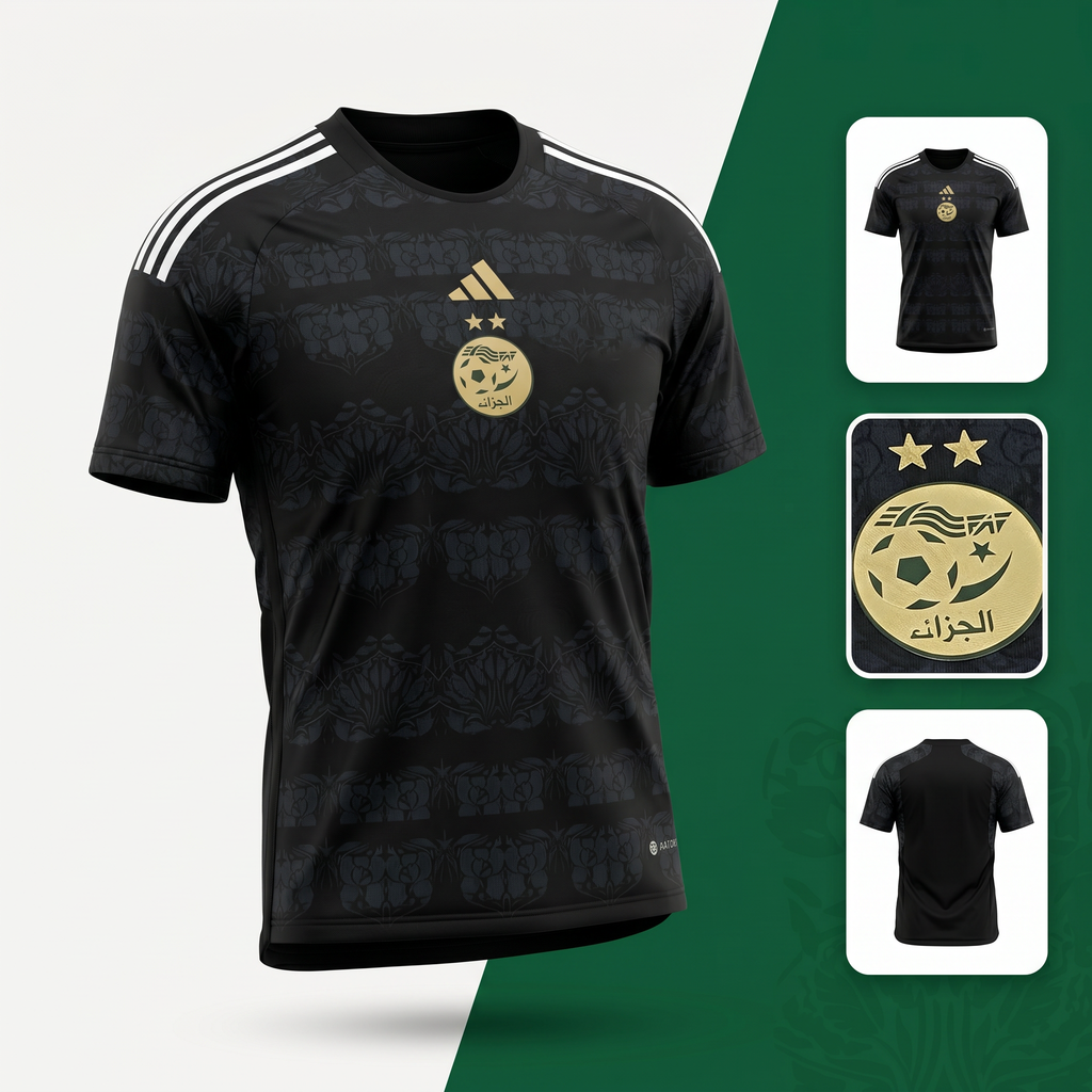 Maillot Algerie "IDENTIQUE" - Coupe de Monde (Noir)