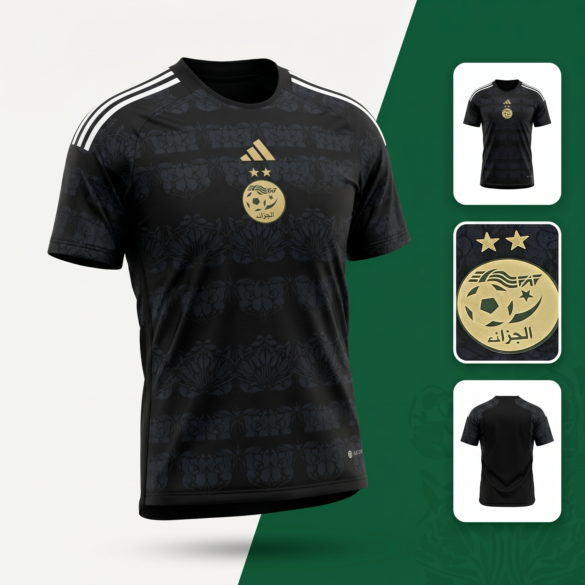 Maillot Algerie "IDENTIQUE" - Coupe de Monde (Noir)